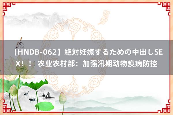 【HNDB-062】絶対妊娠するための中出しSEX！！ 农业农村部：加强汛期动物疫病防控