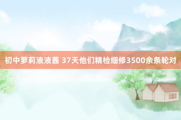 初中萝莉液液酱 37天他们精检细修3500余条轮对