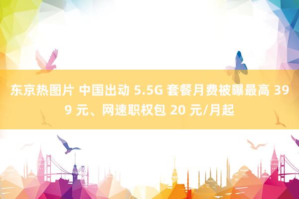 东京热图片 中国出动 5.5G 套餐月费被曝最高 399 元、网速职权包 20 元/月起