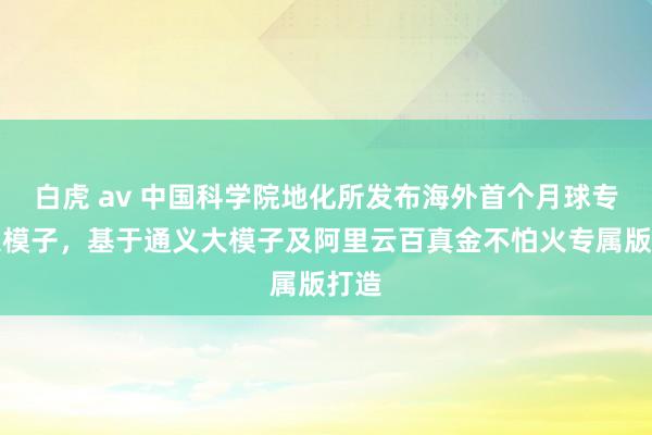 白虎 av 中国科学院地化所发布海外首个月球专科大模子，基于通义大模子及阿里云百真金不怕火专属版打造